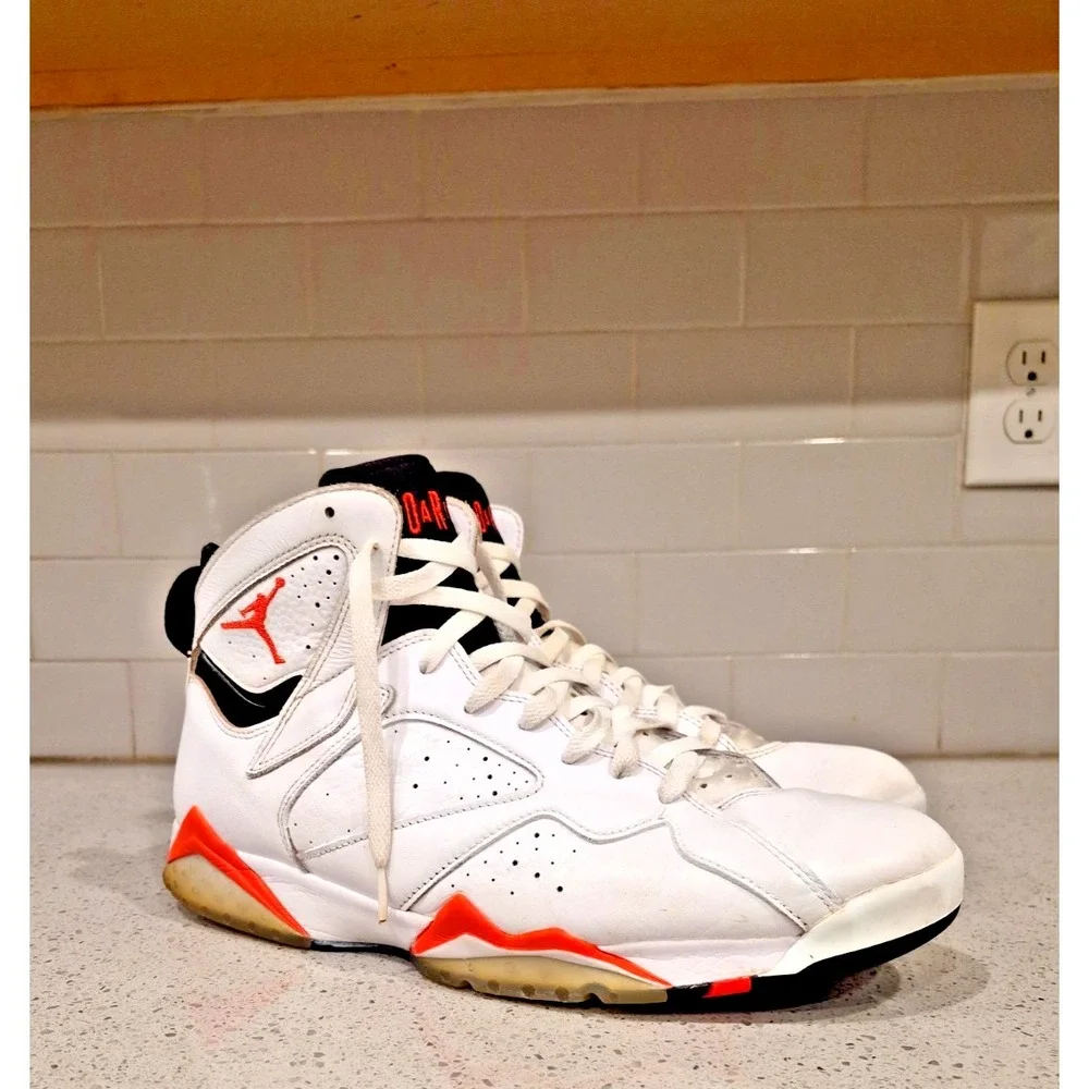 Air Jordan 7 Retro Men's Shoes White/Infrared, CU9307-160 Size 12